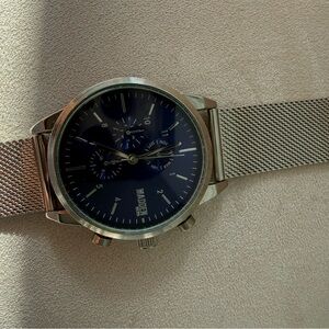 Steve Madden Silver and Blue Men's Watch